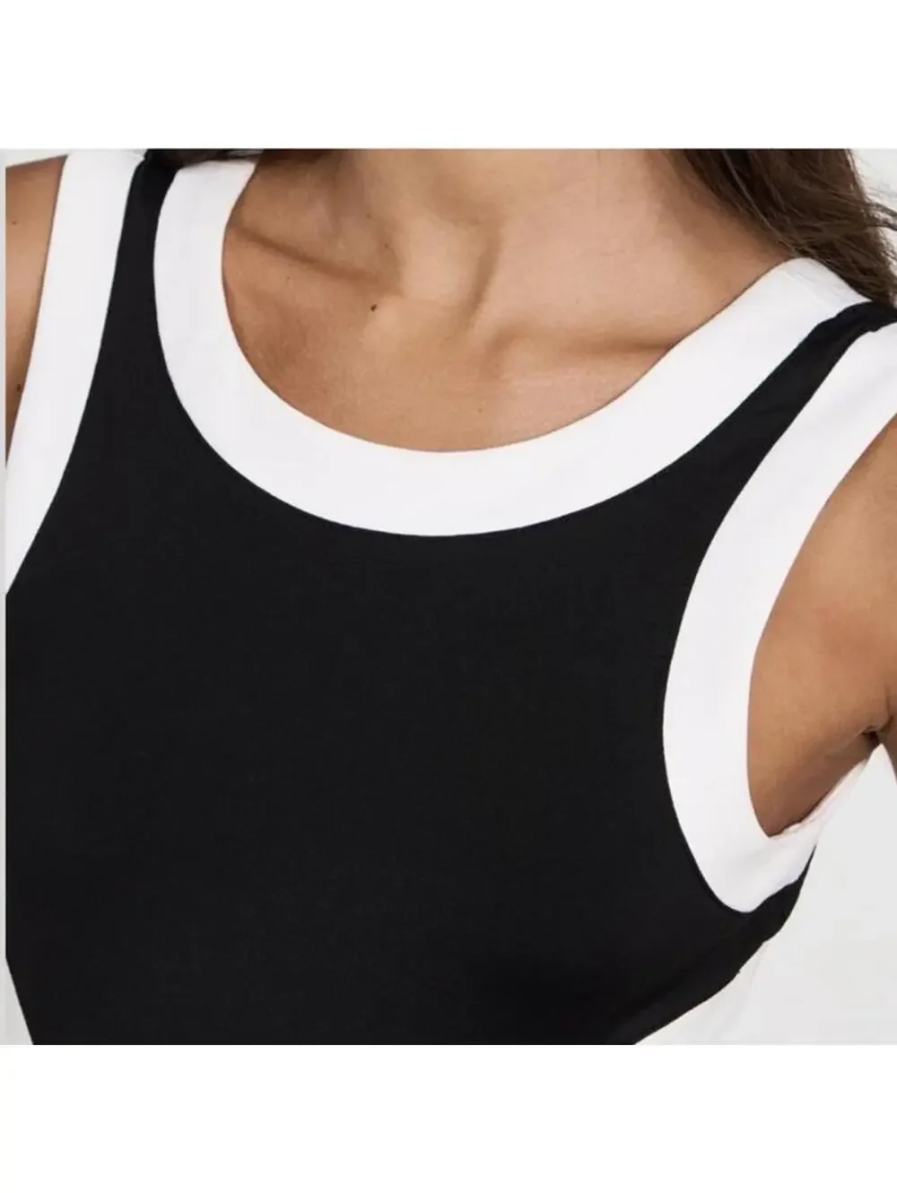 STAUD Dolce One Piece Swimsuit with Cutouts in Black/White Women’s XS - Picture 15 of 15
